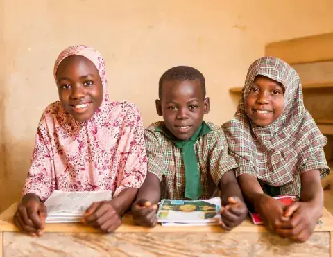 School children in Abuja, Nigeria at the Pigba internally displaced persons (IDPs) camp. Photo: Godwin Oisi