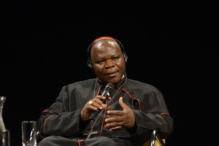 Cardinal Nzapalainga speaks at a KAICIID event in Vienna, April 2018. Photo: KAICIID