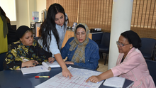 Dialogue 360 initiative where 3 women and a trainer go through a peacebuilding programme